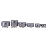 Healthcom 5-Ounce 12 Pack Screw Top Round Steel Tin Cans Aluminum Metal Tin Flat Storage Container for DIY Beauty,Cosmetics,Accessories,Candle Travel Tins or Storage Survival Kit
