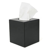 Royce Leather Tissue Box In Black