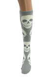 Loungefly White Skulls Gray Knee High Socks