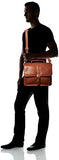 Piel Leather Small Flap-Over Laptop/Tablet Brief, Saddle