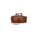 Piel Leather 24In Duffel With Pockets, Saddle, One Size