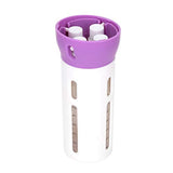 Travigo 4-in-1 Travel Bottle Dispenser, Includes Four Empty Reusable 1.4 oz. (40 mL) Cosmetic Toiletry Containers for Sanitizer, Soap, Lotions, Skincare, Makeup Products (Purple)