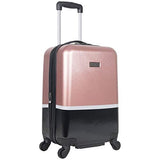 Heritage Travelware Charter Park 20in Lightweight Colorblock Hardside Expandable 4-Wheel Spinner Carry-On Suitcase, Metallic Silver/Black