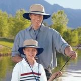 Wallaroo Hat Company Explorer Sun Hat – Natural - UPF 50+, Unisex, Ready for Adventure, Designed in Australia - Camel/Navy, Large/Extra Large