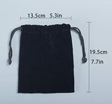 3pcs Small Velvet Cloth Bags with Drawstring for Jewelry Bags Jewelry Pouch, for Store Data Cable, Charging Cable, Desk Lamp Cable, Mobile Phone, Beauty Instrument，Cosmetics，Black