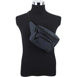 New Fuel Signature Triple Pocket High Capacity Belt Bag, Fanny Pack (Expandability Min. 34 In - Max. 48 In) - Blue Graident Ripstop Print