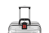 Chelmon Initial Luggage Tag With Full Privacy Cover And Stainless Steel Loop (B)