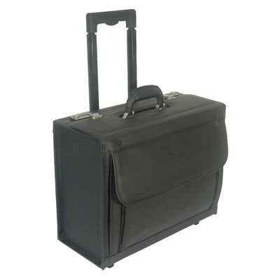AmeriLeather Leather Wheeled Laptop Catalog Case (Black)