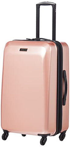 American Tourister Moonlight Hardside Expandable Luggage with Spinner Wheels, Rose Gold, Checked-Medium 24-Inch