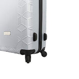 Mia Toro Italy Molded Art Stripped Cubes Hard Side 24 Inch Spinner, Silver