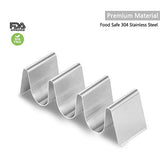 Buruis 4 Pack Taco Holder Stand, Stylish Stainless Steel Taco Rack Tray-Hold up to 16 Soft or