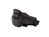 iLeather Cowhide Leather Medium Size 7 Pockets Fanny Pack, Waist Pack-Black