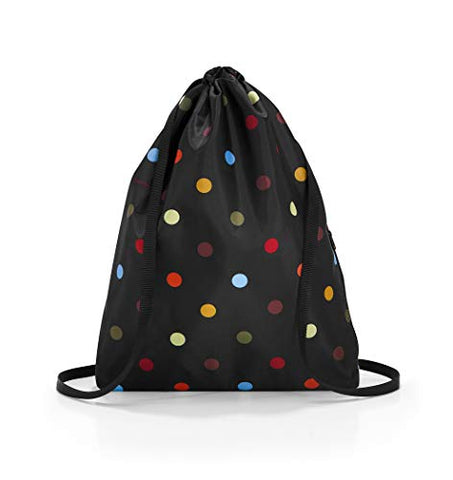 reisenthel Mini Maxi Sacpack, Lightweight Foldable Drawstring Backpack with Matching Storage Pouch, Water-repellent, Dots
