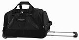 TPRC 21" "Adventure" Rolling Duffel Constructed with Honeycomb Designed RIP-STOP Material Includes Dual Side Pockets and Front Accessory Pocket, Black Color Option