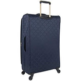Kenneth Cole Reaction KC-Street 28" Lightweight Softside Jacquard Expandable 4-Wheel Spinner Checked Suitcase, Navy