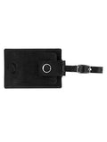 Mancini Leather Goods Inc Men's Top Grain Polished Drum Dyed Leather Luggage Tag 2.75" x 4" x 0.25" Black