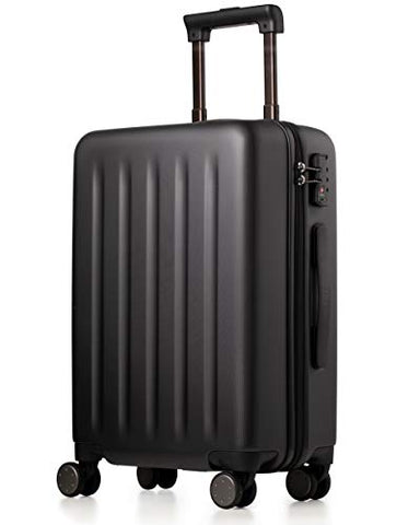 NINETYGO Carry on Luggage 22x14x9 with Spinner Wheels, 100% Polycarbonate Hardside Luggage, Carry on Suitcase with TSA Lock for Travel, Super Durability & Slim Simplistic Design (20-Inch Black)