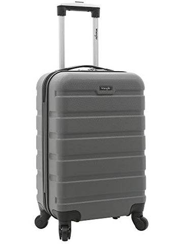 Wrangler Hardside Carry-On Spinner Luggage, Charcoal Grey, 20-Inch