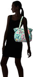 Vera Bradley Iconic Glenna Satchel, Signature Cotton, Mint Flowers