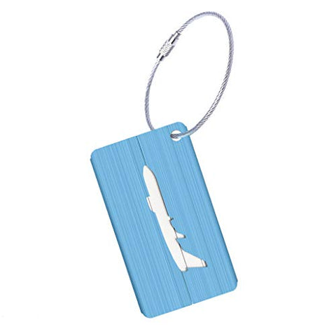 Carise New Brushed Aluminium Luggage Tags Suitcase Label Address ID Baggage Tag Travel