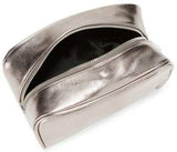 Saks Fifth Avenue Textured Zip Pouch Charcoal Makeup Bag