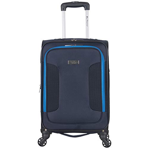 Ben Sherman Houndstooth Hike 20" Lightweight Softside Expandable 4-Wheel Spinner Carry-On Suitcase,