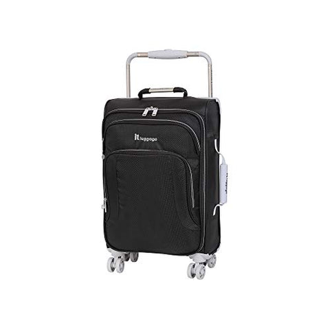it luggage World's Lightest New York Softside 8 Wheel Spinner, Raven With Vapor Blue Trim, Carry-On 22-Inch