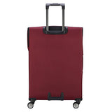 Delsey Luggage Titanium Soft Expandable 25 Inch Spinner, Black Cherry Red