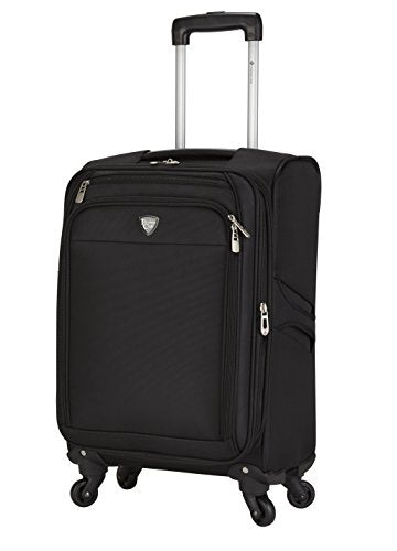 Travelers Club 18" Carry-On Spinner Luggage Constructed With Top Durable Fabric, Black Color Option