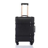 COTRUNKAGE Spinner Vintage Luggage PASCO Carry On Suitcase with TSA Lock (20", Black/Black)