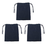 3pcs Small Velvet Cloth Bags with Drawstring for Jewelry Bags Jewelry Pouch, for Store Data Cable, Charging Cable, Desk Lamp Cable, Mobile Phone, Beauty Instrument，Cosmetics，Black