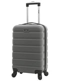 Wrangler Hardside Carry-On Spinner Luggage, Charcoal Grey, 20-Inch