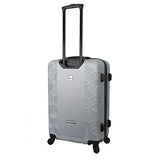 Mia Toro Italy Molded Art Stripped Cubes Hard Side 24 Inch Spinner, Silver