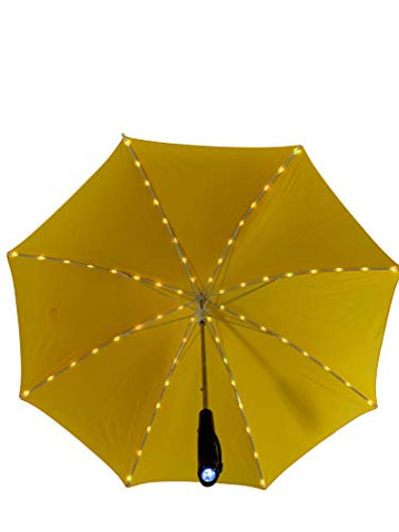 Rain Umbrella | LED UMBRELLA for Rain or Sun or Just for Fun | Quality Rain Umbrella for All Ages Boys/Girls/Adults |Great for Your Social Media Videos | Sun Wind Umbrella SJF Products (Yellow)