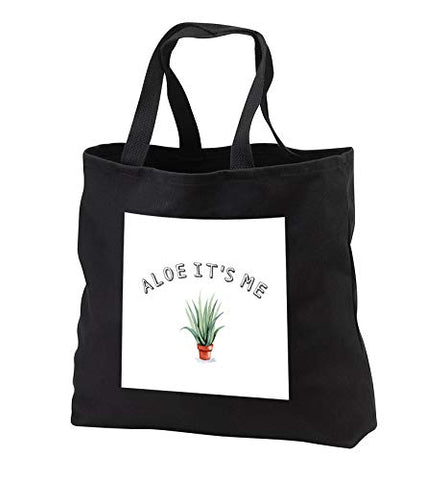 3DRose Merchant-Quote - Image of Aloe Its Me Quote - Tote Bags - Black Tote Bag JUMBO 20w x 15h x