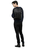 Kenneth Cole Reaction Colombian Leather Single Gusset Flapover Computer Backpack, 14.1", Black