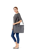 MOSISO PU Leather Laptop Tote Bag for Women (Up to 15.6 inch), Gray