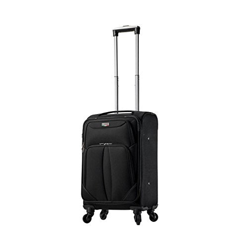 Viaggi V1100-20In-Blk Italy Sione Softside Spinner 20" Carry-On, Black