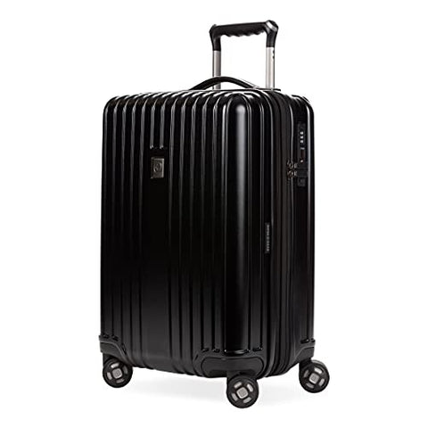 SwissGear 7910 Hardside Expandable Spinner Wheel Luggage with TSA Lock and USB, Black, Carry-On 20-Inch