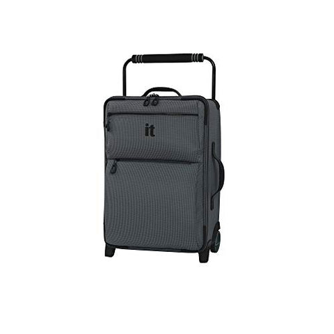 IT Luggage 21.8" World's Lightest Los Angeles 2 Wheel Carry On, Charcoal Grey