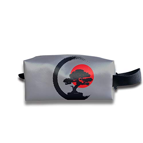 Japanese Bonsai Tre Small Makeup Bag Cute Dog Welsh Corgi Print Portable Bag Travel Case Cosmetic Organizer With Zipper For Womens Mens