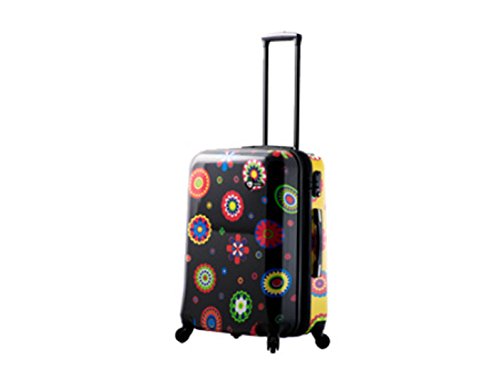 Mia Toro Pop Fiore Hardside 24 Inch Spinner, Nero