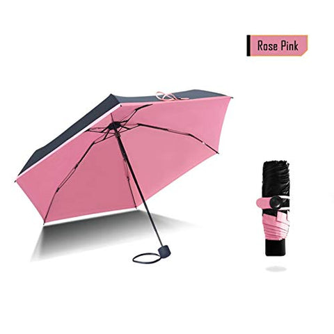 1PC Mini Umbrella Small Pink Pockets Umbrellas Rain Women Folding Anti-UV Umbrella Kids Sunny and