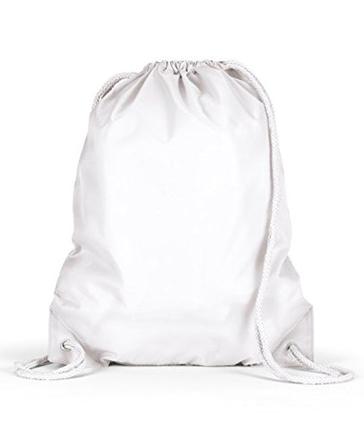 Ultraclub Drawstring Grommet Sport Backpacks Set_White & Black_Os