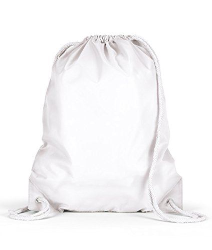Ultraclub Drawstring Grommet Sport Backpacks Set_White & Black_Os