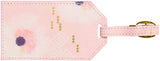 C.R. Gibson Women's White, Pink, and Gold Leatherette Luggage Tag, 2.5" W X 4.25" L