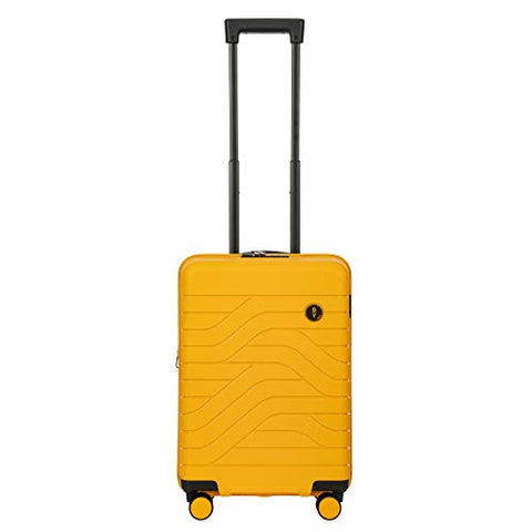 B|Y By Brics | Ulisse 21 Inch Expandable Spinner Suitcase | Mango | Hard Exterior, Multiple Pockets & TSA Approved Lock