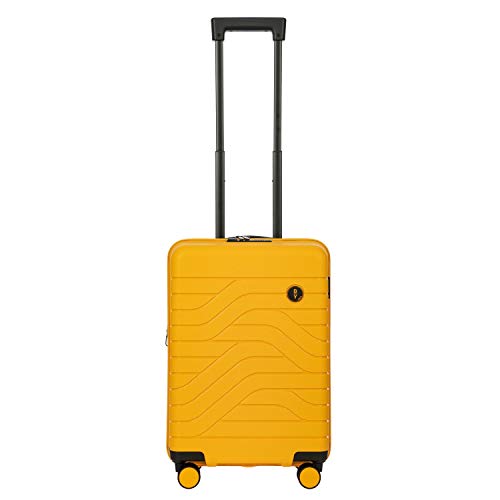 B|Y By Brics | Ulisse 21 Inch Expandable Spinner Suitcase | Mango | Hard Exterior, Multiple Pockets & TSA Approved Lock