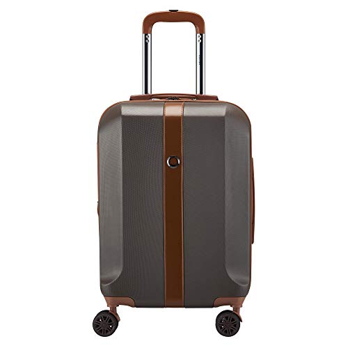DELSEY Paris 40314880506 First Class Expandable Luggage with Spinner Wheels, Chocolate, CarryOn