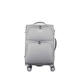 Cloe Carry-On 20 inch Embroidered Nylon Luggage in Gray Color